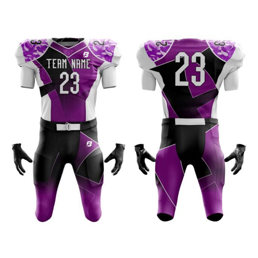 Custom American Football (Purple, Black & White)